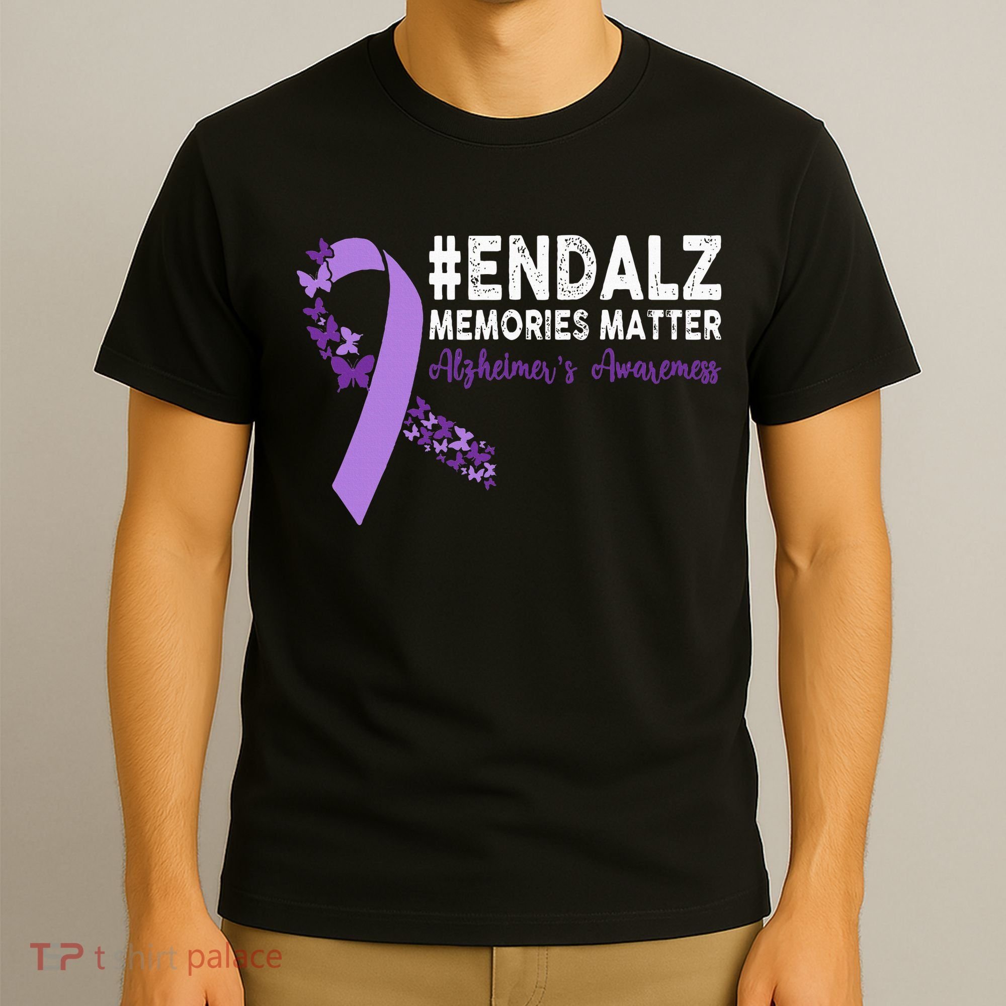 Alzheimers Awareness Purple Ribbon End Alzheimers T-Shirt