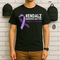 Alzheimers Awareness Purple Ribbon End Alzheimers T-Shirt thumb 6