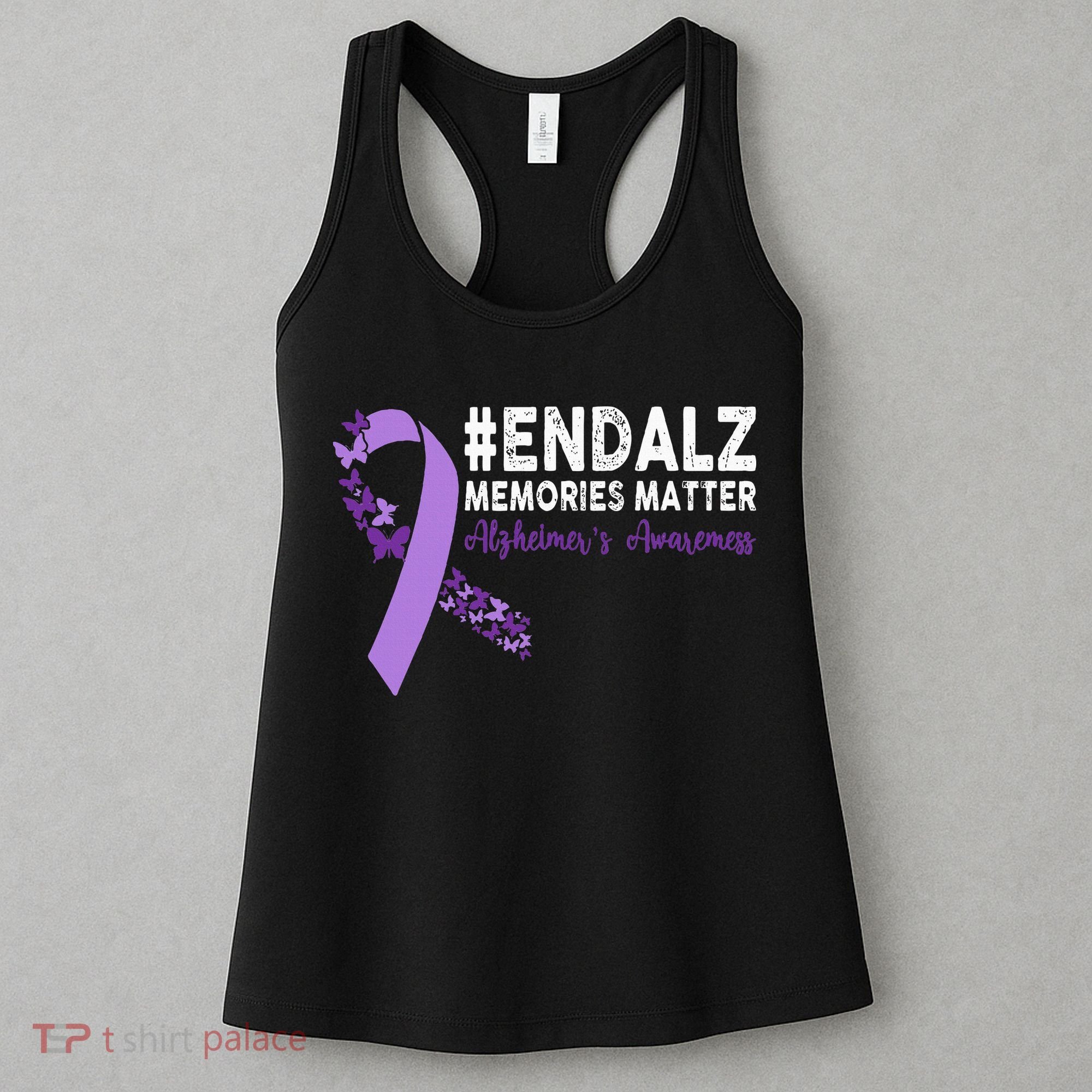 Alzheimers Awareness Purple Ribbon End Alzheimers Women's Tank Top