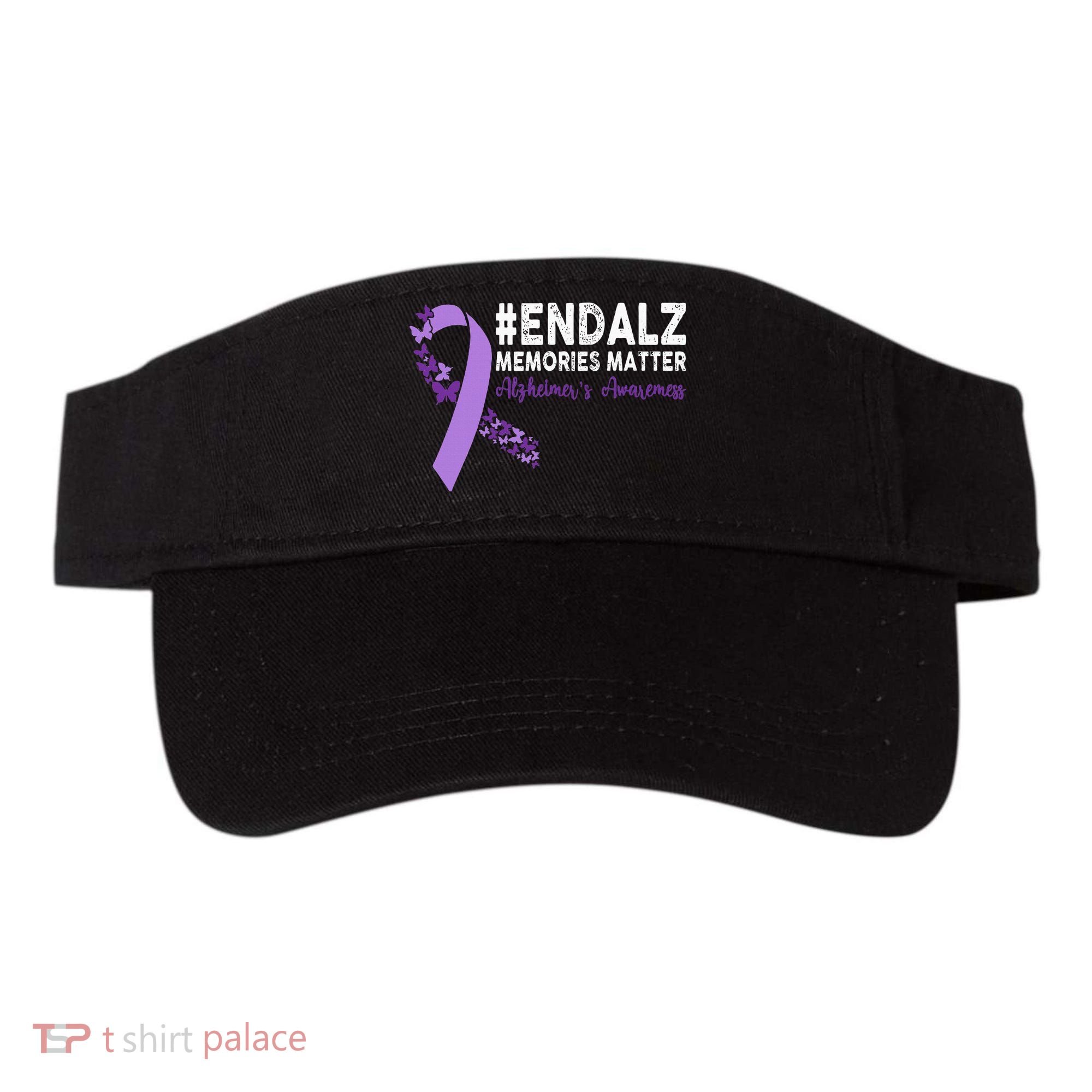 Alzheimers Awareness Purple Ribbon End Alzheimers Visor