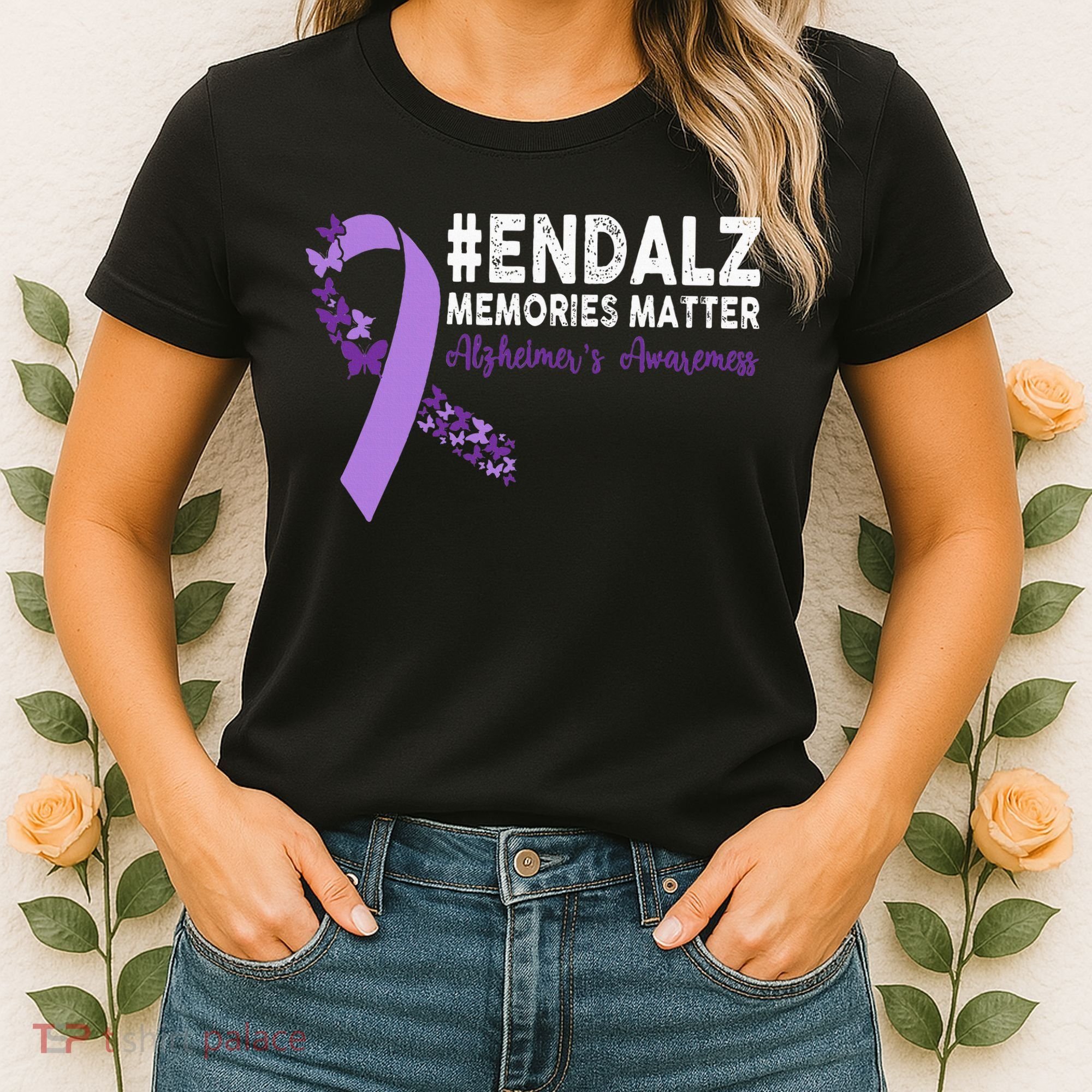 Alzheimers Awareness Purple Ribbon End Alzheimers Women's T-Shirt