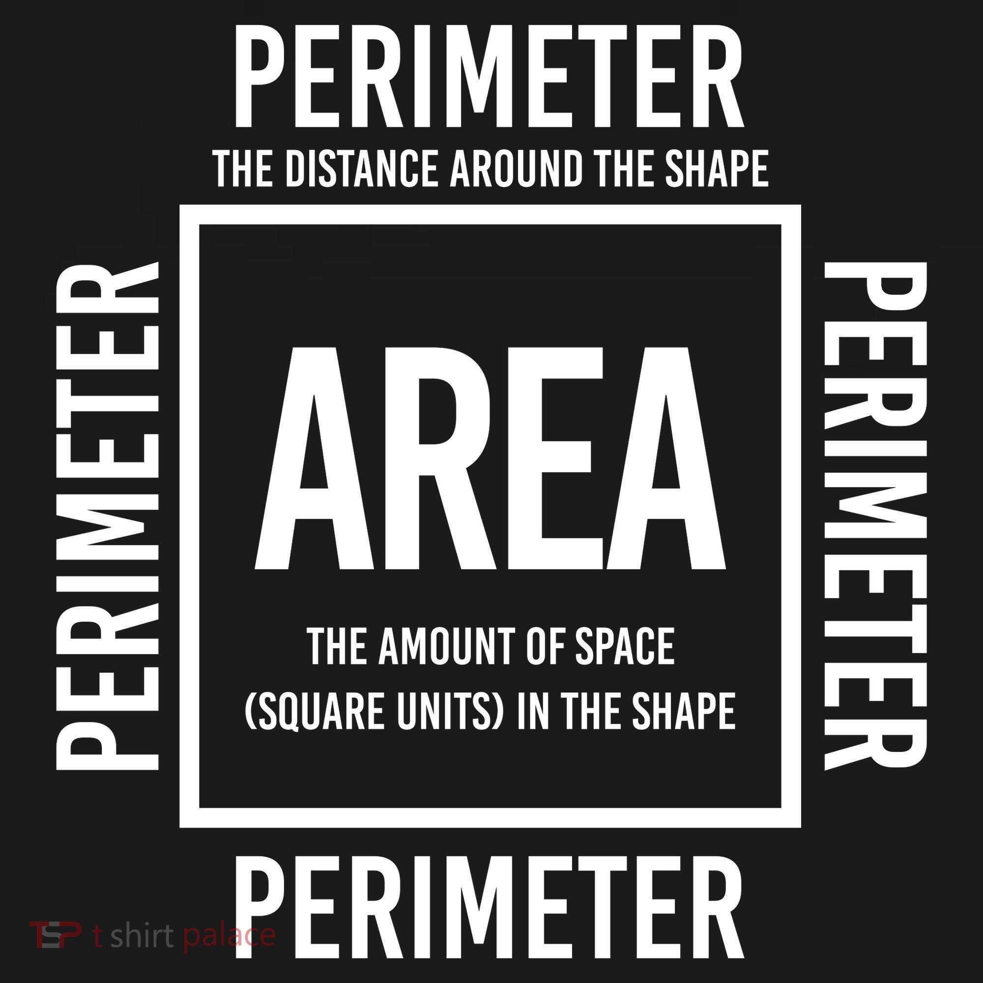 Area And Perimeter Math Teacher Mathematics Funny Math T-Shirt