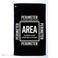 Area And Perimeter Math Teacher Mathematics Funny Math Golf Towel thumb 0