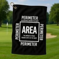 Area And Perimeter Math Teacher Mathematics Funny Math Golf Towel thumb 1