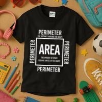 Area And Perimeter Math Teacher Mathematics Funny Math Kids T-Shirt thumb 3