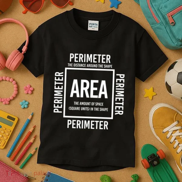Area And Perimeter Math Teacher Mathematics Funny Math Kids T-Shirt
