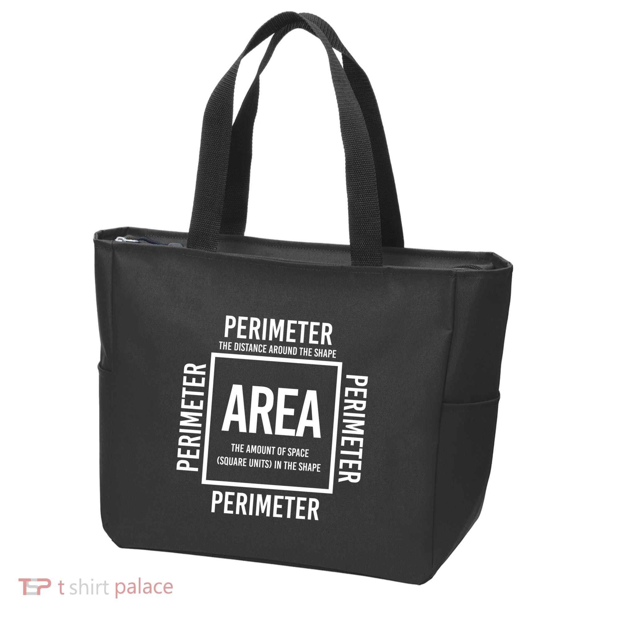 Area And Perimeter Math Teacher Mathematics Funny Math Tote Bag