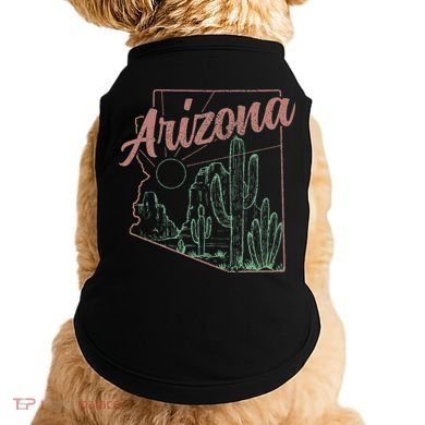 Arizona Az Pride State Map Cactus Desert Vintage Doggie Tank
