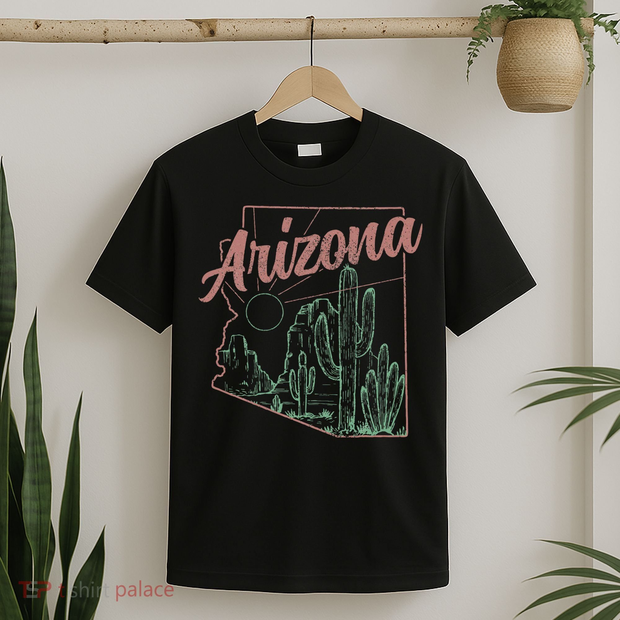 Arizona Az Pride State Map Cactus Desert Vintage T-Shirt
