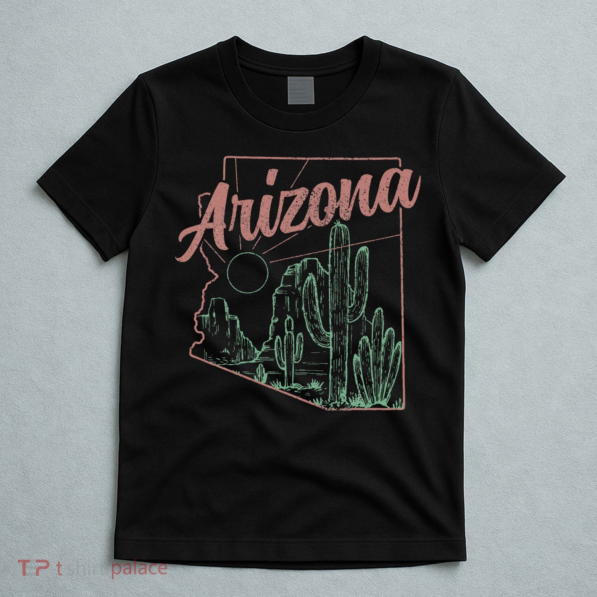 Arizona Az Pride State Map Cactus Desert Vintage T-Shirt
