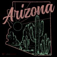 Arizona Az Pride State Map Cactus Desert Vintage T-Shirt thumb 7