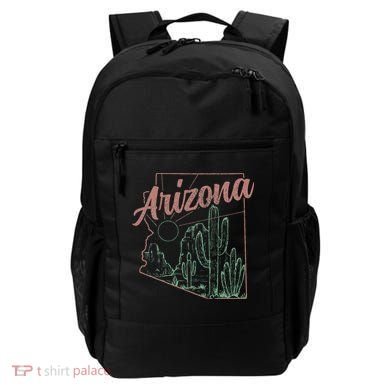 Arizona Az Pride State Map Cactus Desert Vintage Backpack