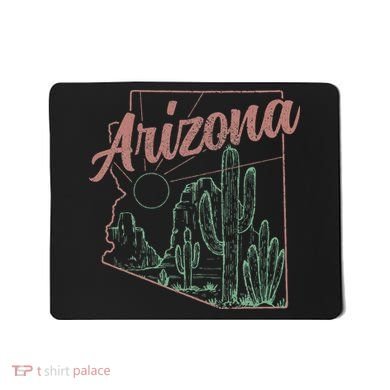 Arizona Az Pride State Map Cactus Desert Vintage Mousepad