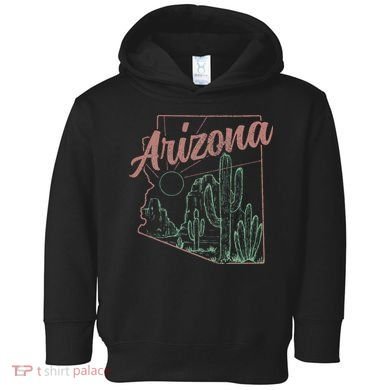 Arizona Az Pride State Map Cactus Desert Vintage Toddler Hoodie