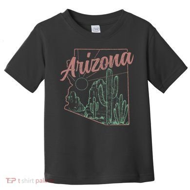 Arizona Az Pride State Map Cactus Desert Vintage Toddler T-Shirt