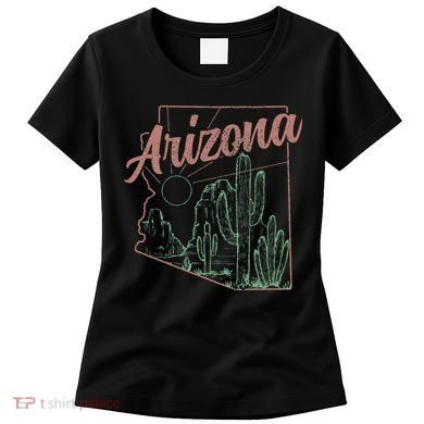 Arizona Az Pride State Map Cactus Desert Vintage Women's T-Shirt