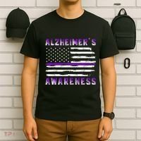 Alzheimer Awareness Purple Ribbon The End Of Alzheimers T-Shirt thumb 6