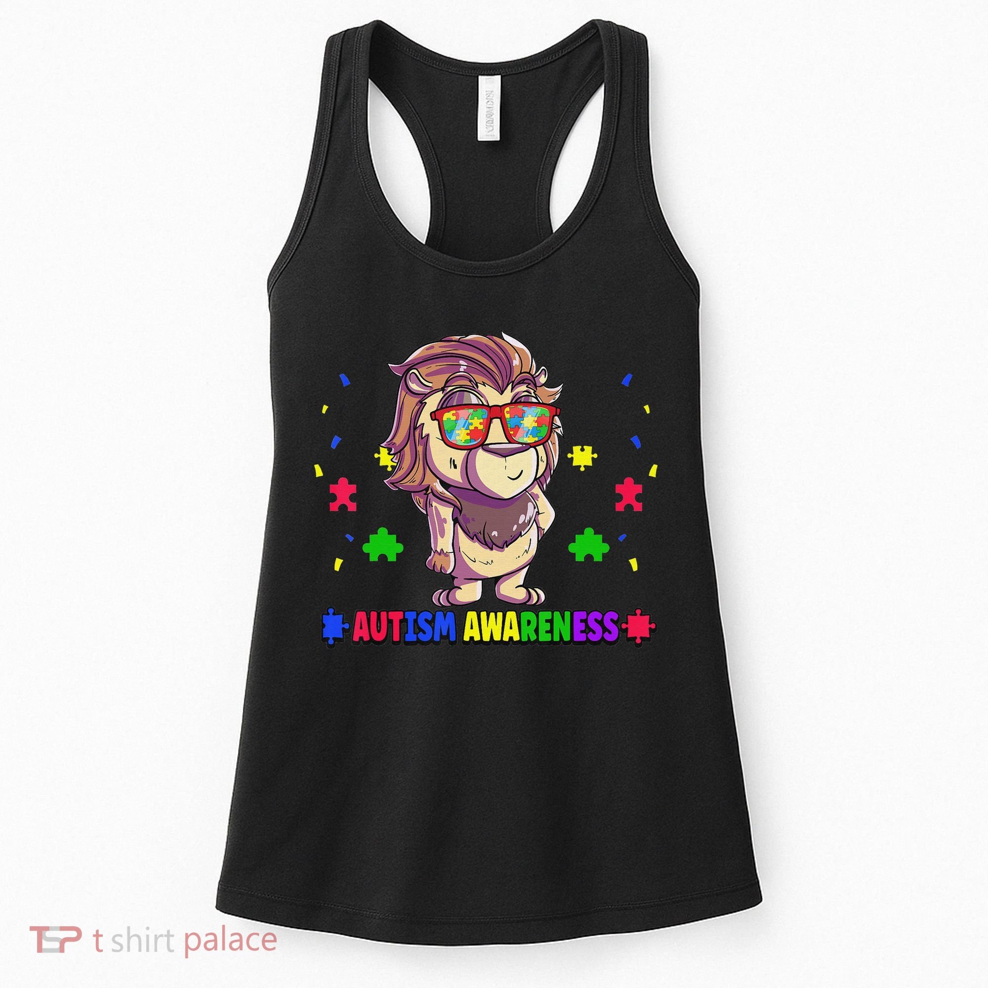 Autism Awareness Puzzle Piece Love Autistic Support Women's Tank Top