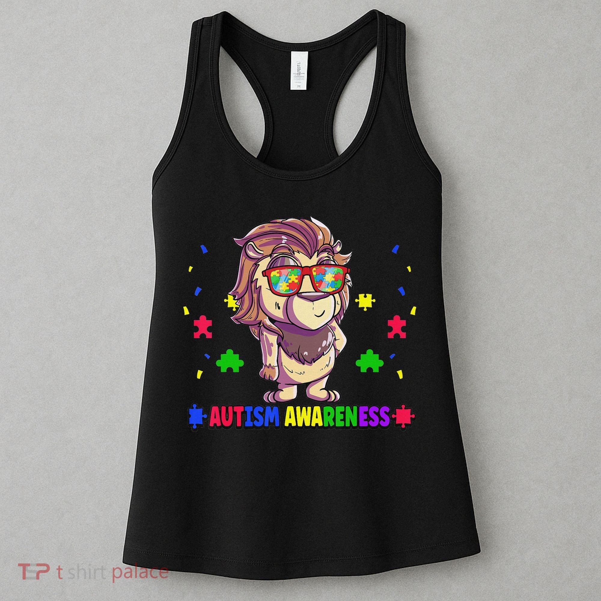 Autism Awareness Puzzle Piece Love Autistic Support Women's Tank Top