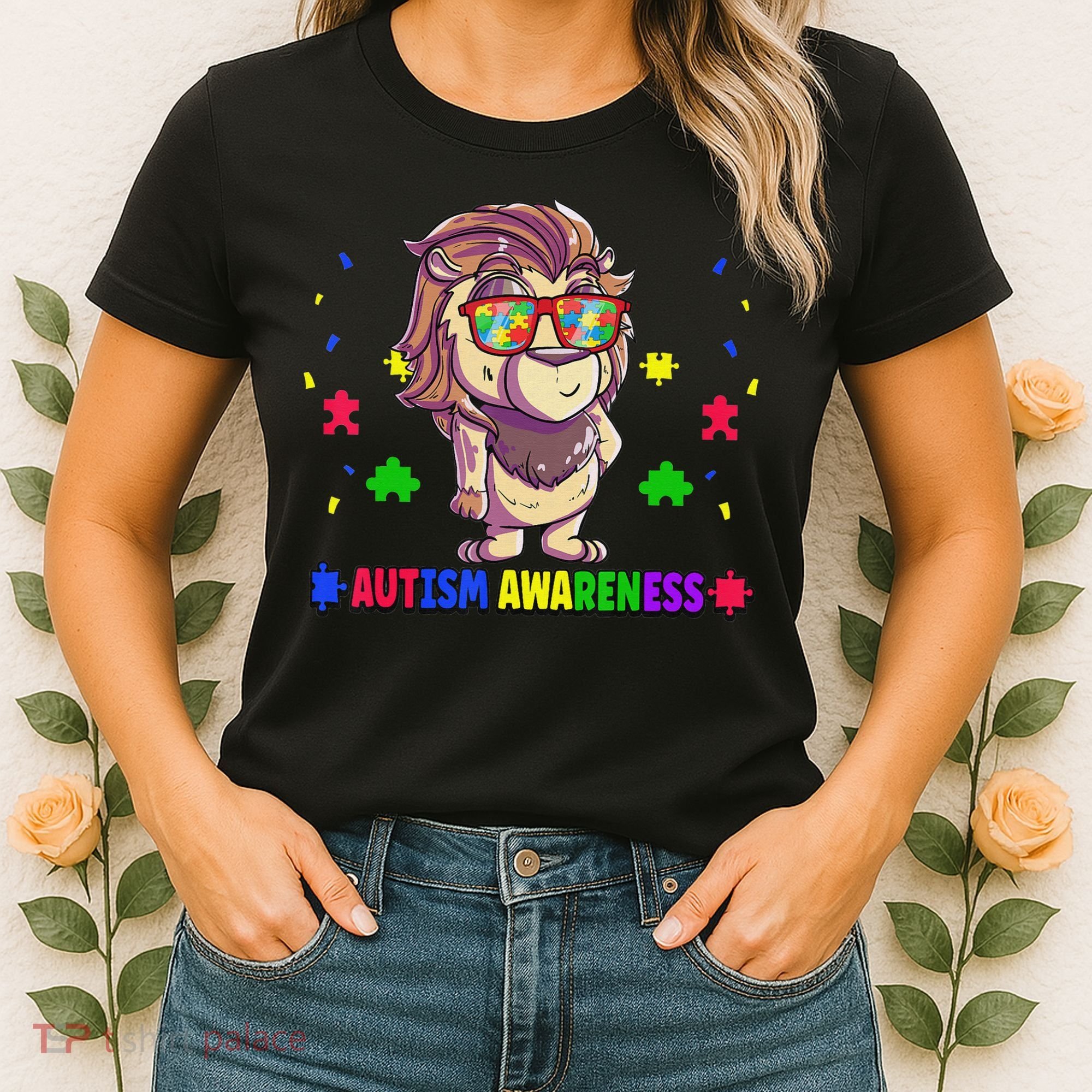 Autism Awareness Puzzle Piece Love Autistic Support Women's T-Shirt