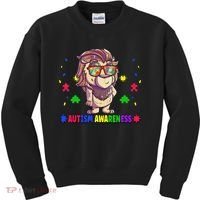 Autism Awareness Puzzle Piece Love Autistic Support Kids Sweatshirt thumb 0