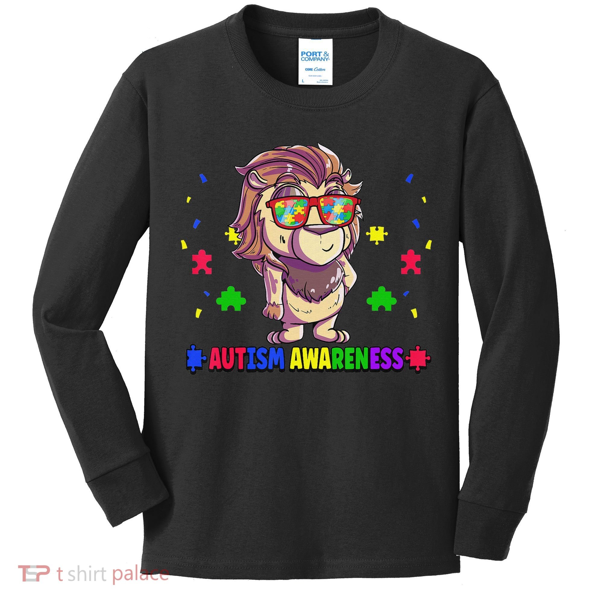 Autism Awareness Puzzle Piece Love Autistic Support Kids Long Sleeve Shirt