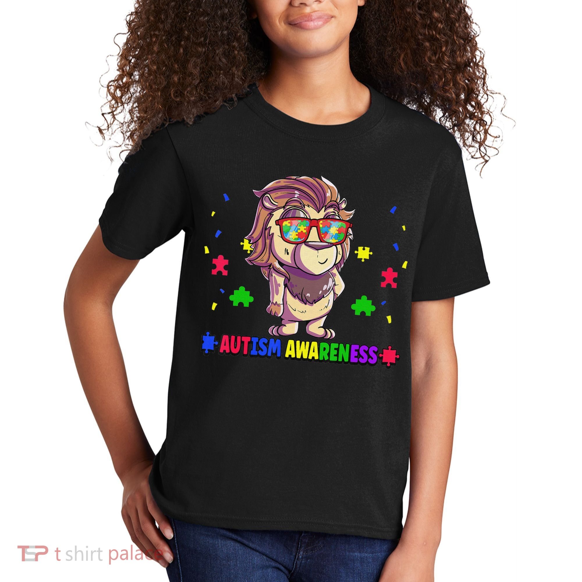 Autism Awareness Puzzle Piece Love Autistic Support Kids T-Shirt