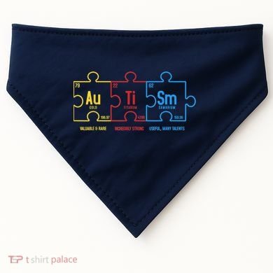 Autism Awareness Puzzle Elements Design USA-Made Doggie Bandana