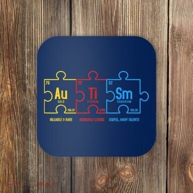 Autism Awareness Puzzle Elements Design Coaster