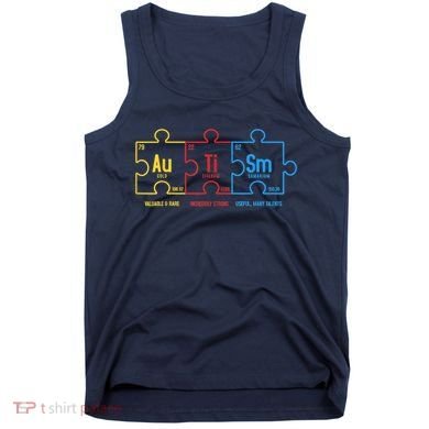 Autism Awareness Puzzle Elements Design Tank Top