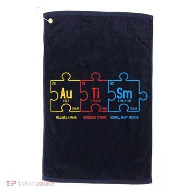 Autism Awareness Puzzle Elements Design Golf Towel