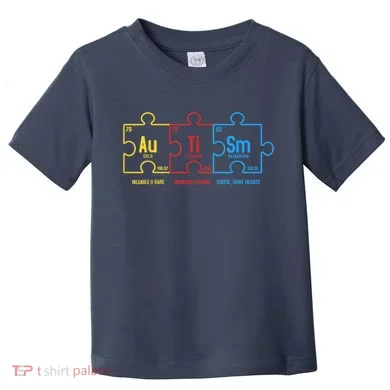 Autism Awareness Puzzle Elements Design Toddler T-Shirt