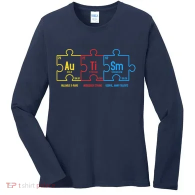 Autism Awareness Puzzle Elements Design Women's Long Sleeve Shirt