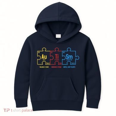 Autism Awareness Puzzle Elements Design Kids Hoodie