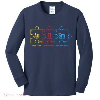 Autism Awareness Puzzle Elements Design Kids Long Sleeve Shirt