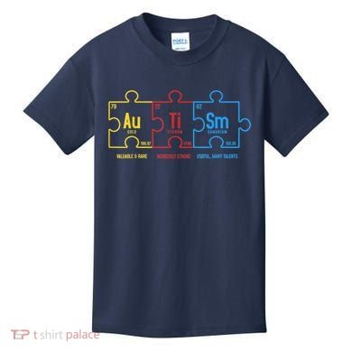 Autism Awareness Puzzle Elements Design Kids T-Shirt