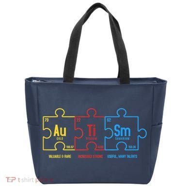 Autism Awareness Puzzle Elements Design Tote Bag