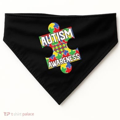 Autism Awareness Puzzle Piece Awareness USA-Made Doggie Bandana
