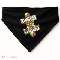 Autism Awareness Puzzle Piece Awareness USA-Made Doggie Bandana thumb 0