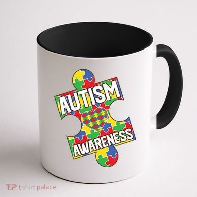 Autism Awareness Puzzle Piece Awareness Coffee Mug back
