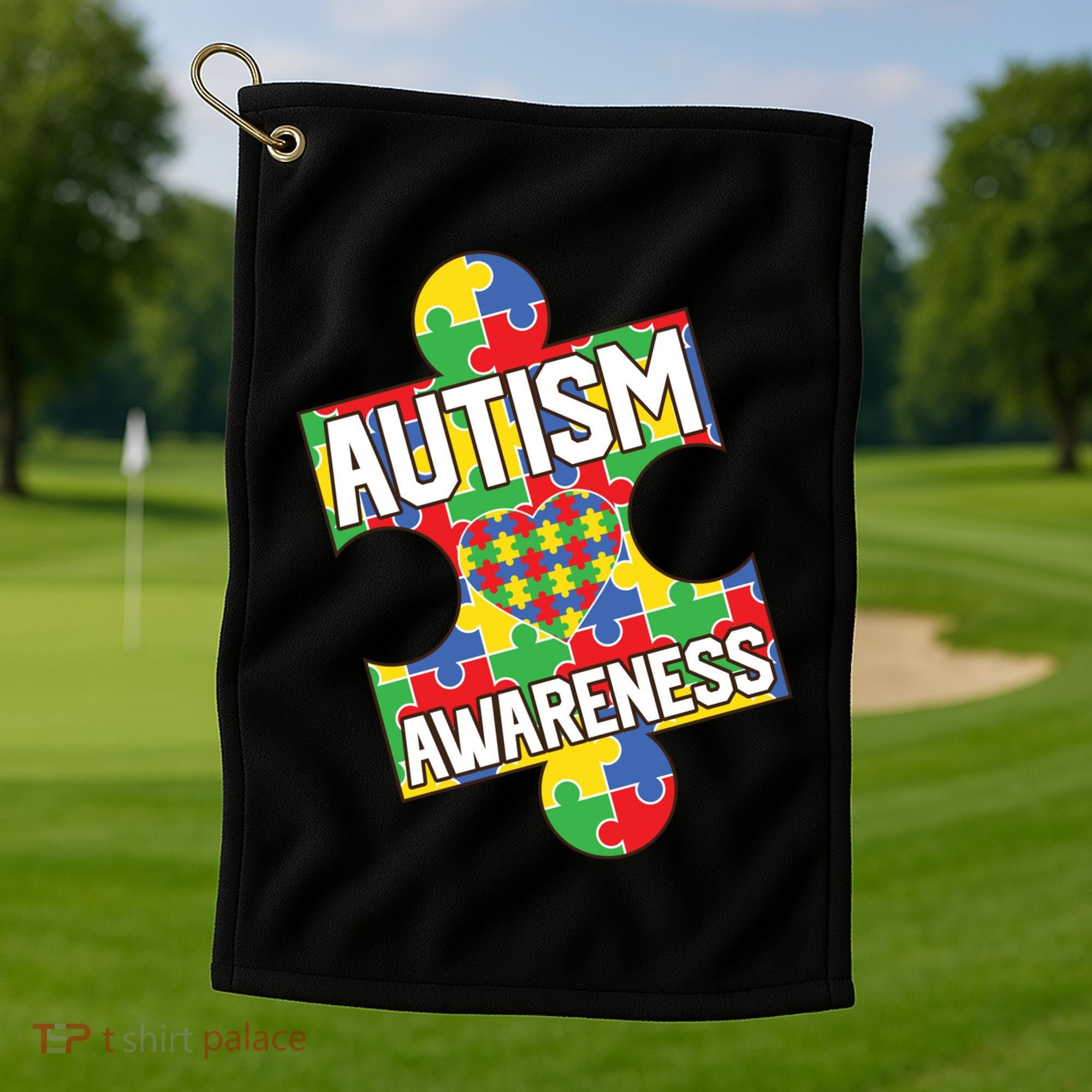 Autism Awareness Puzzle Piece Awareness Golf Towel