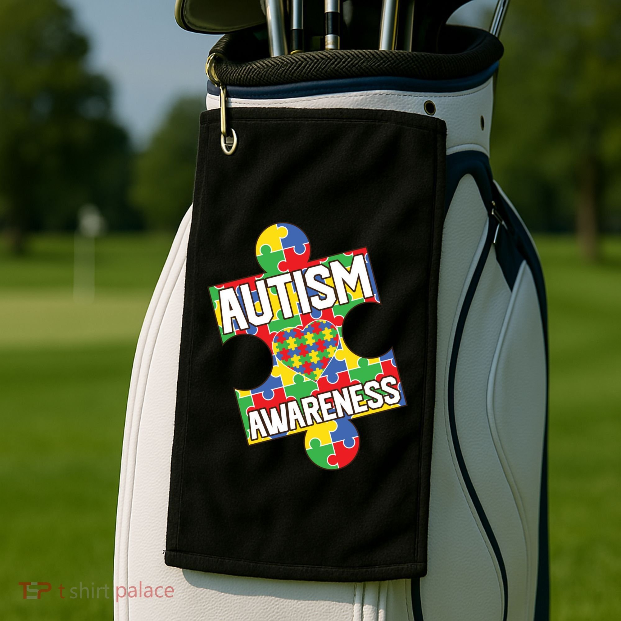 Autism Awareness Puzzle Piece Awareness Golf Towel