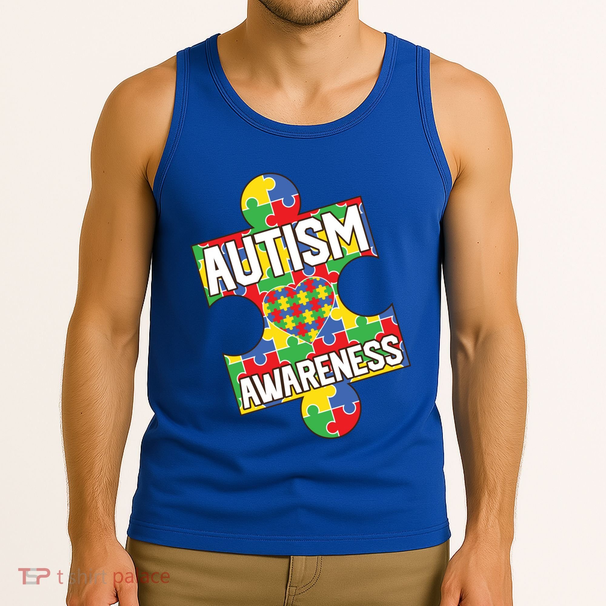 Autism Awareness Puzzle Piece Awareness Tank Top