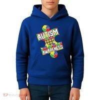 Autism Awareness Puzzle Piece Awareness Kids Hoodie thumb 4