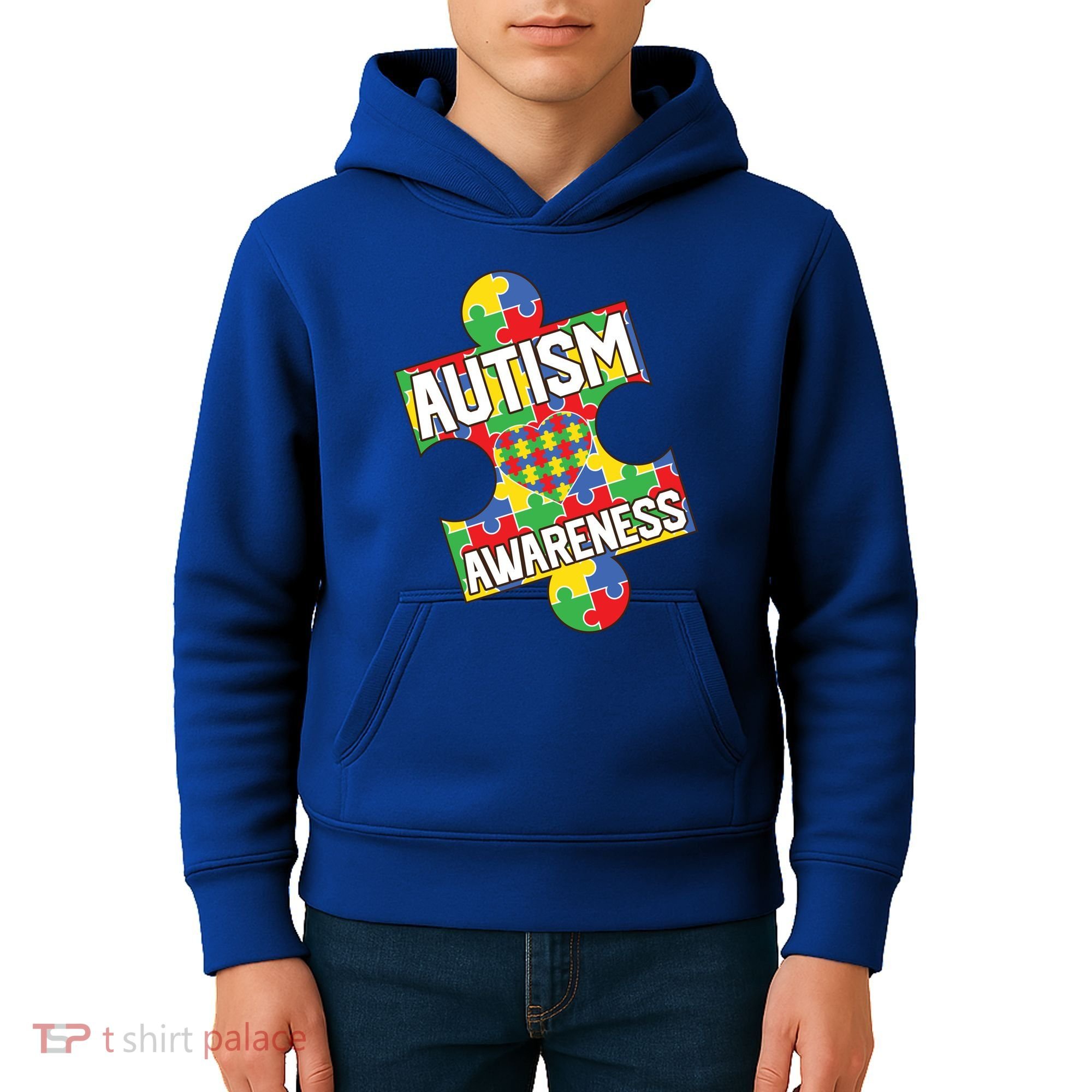 Autism Awareness Puzzle Piece Awareness Kids Hoodie