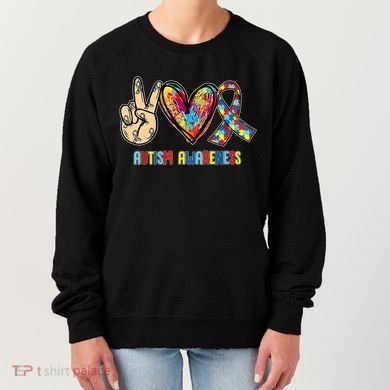 Autism Awareness Peace Love Autism Women's Sweatshirt