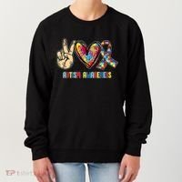 Autism Awareness Peace Love Autism Women's Sweatshirt thumb 0