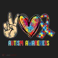 Autism Awareness Peace Love Autism Women's Sweatshirt thumb 2