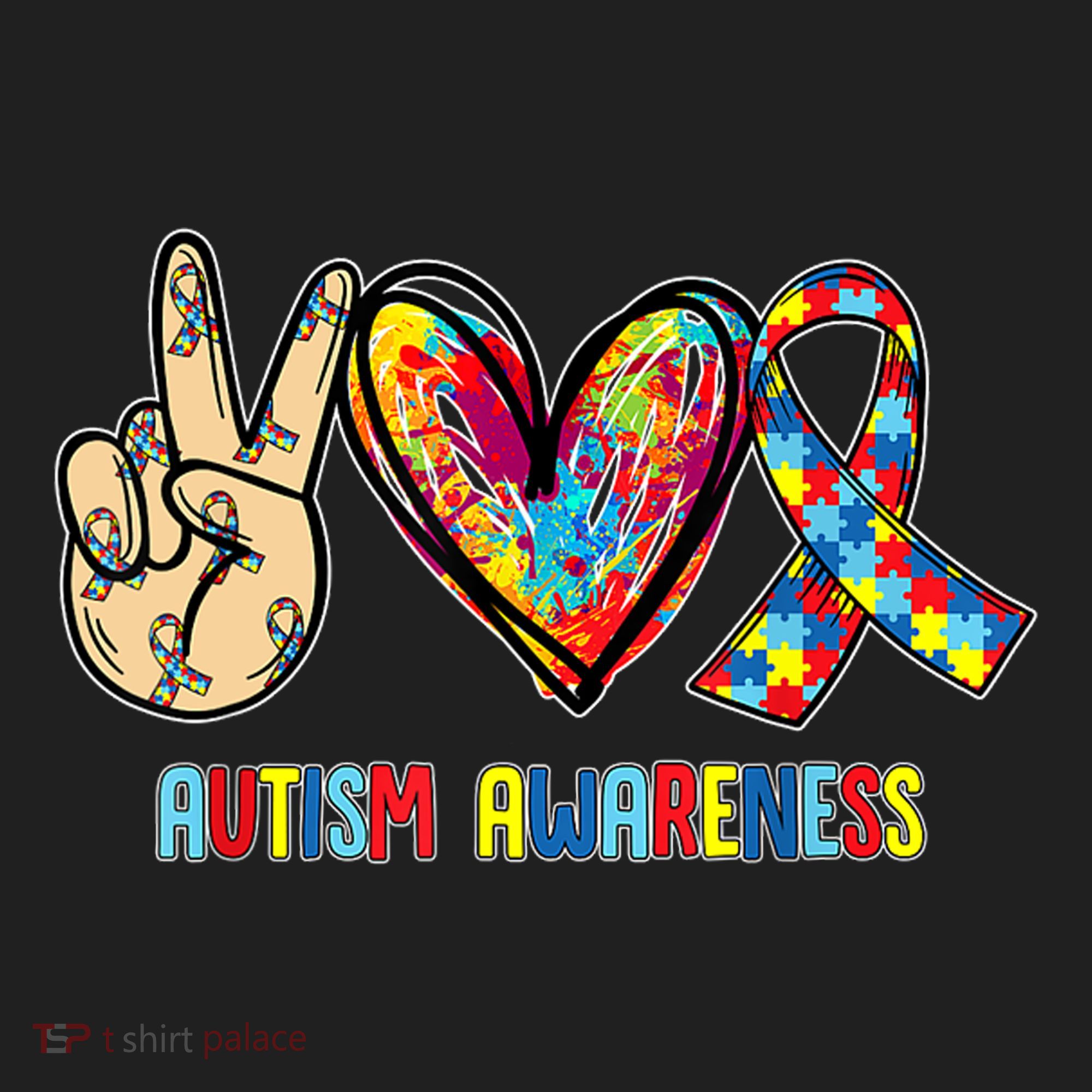 Autism Awareness Peace Love Autism Women's Sweatshirt