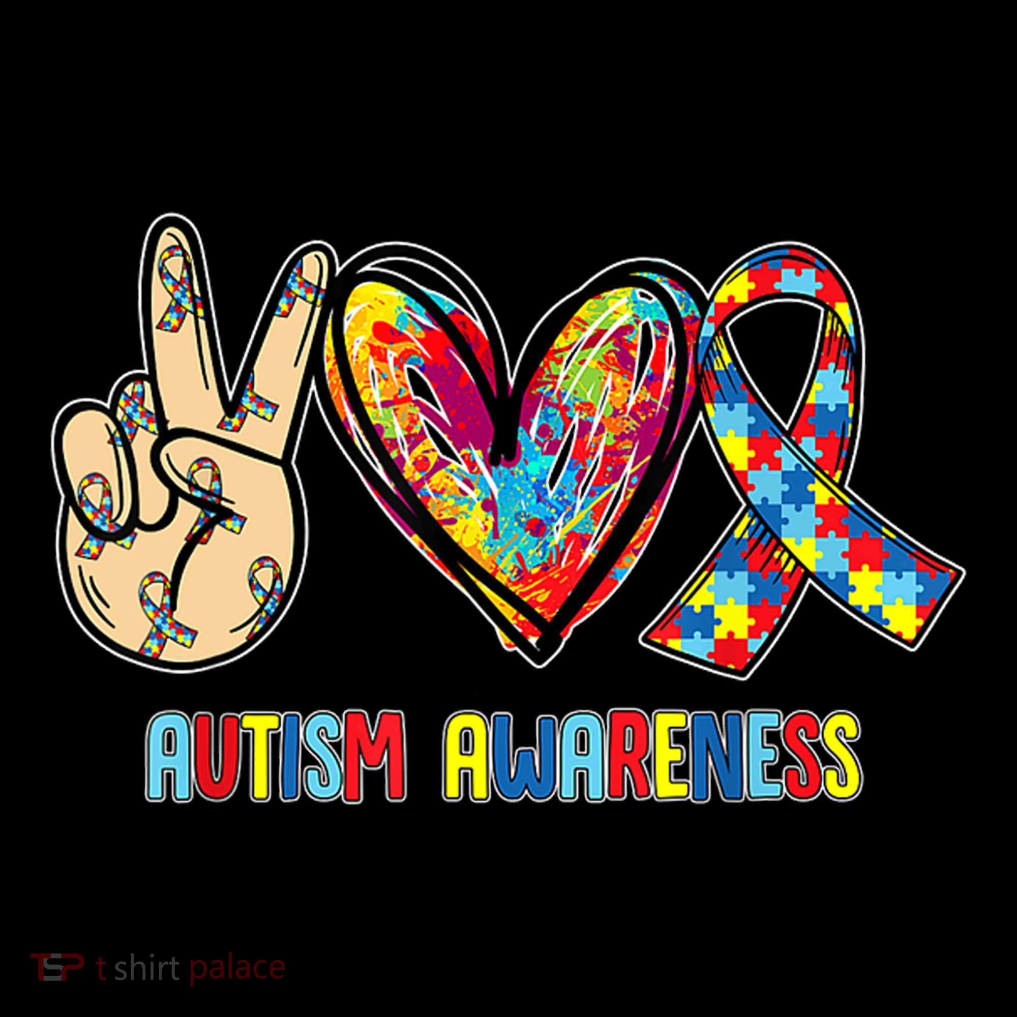Autism Awareness Peace Love Autism Toddler Hoodie
